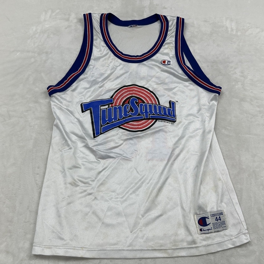 Champion Basketball Jersey Mens 44 White Space Jam Lola Bunny Tune Squad 1996
